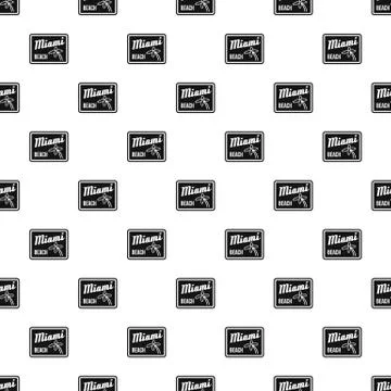 Road sign Miami beach pattern, simple style Illustrazione stock