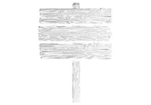 Road sign with multiple empty planks and arrow in halftone dotted style, is.. Stock Illustration