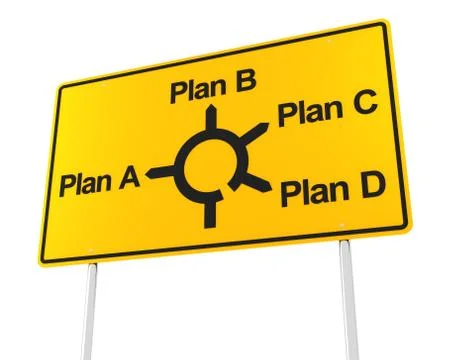 Road sign with options for different plans Stock Illustration