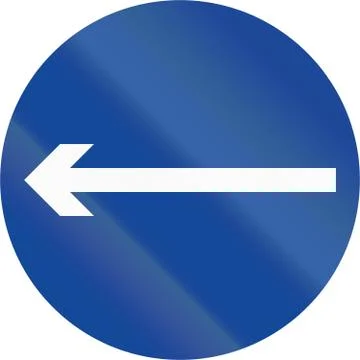Road sign in the Philippines - Direction To Be Followed - Proceed Left Only Stock Illustration
