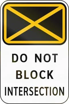 Road sign in the Philippines - Do Not Block Intersection イラスト素材