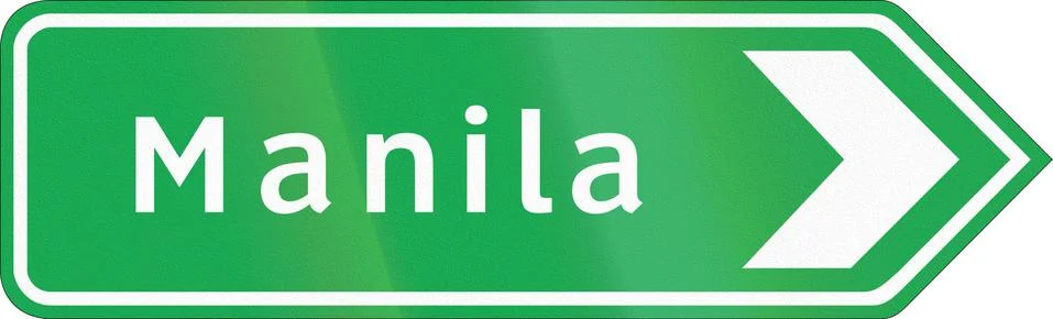 Road sign in the Philippines - Intersection Direction Sign Stock Illustration