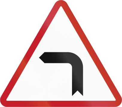 Road sign in the Philippines - Sharp Turn Stock Illustration