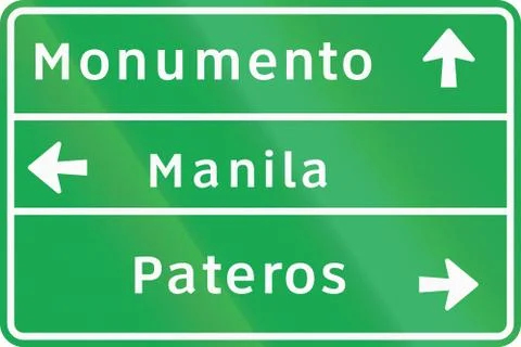 Road sign in the Philippines - Stack Direction Sign (Multiple Destinations) イラスト素材
