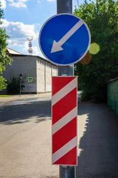 Road sign on pole. Stock Photos