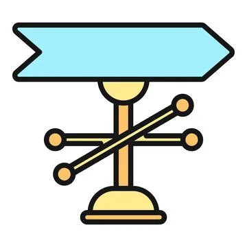 Road sign providing direction for navigation choice Illustrazione stock