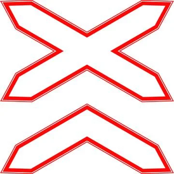 The road sign represents a multi track railway. Stock Illustration