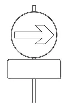 Road sign to the right with empty place Stock Illustration