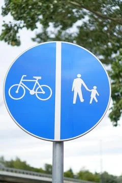 Road sign: Shared Path for Cyclists and Pedestrians Stock Photos