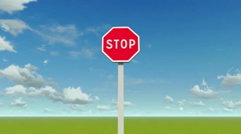 Road sign STOP Stock Footage 22323386