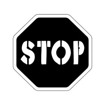 Road sign stop logo isolated Stock Illustration
