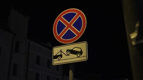 Road Sign Stop Prohibited Stock Footage 144638326