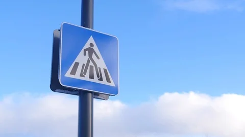 Road sign in the street Stock Footage