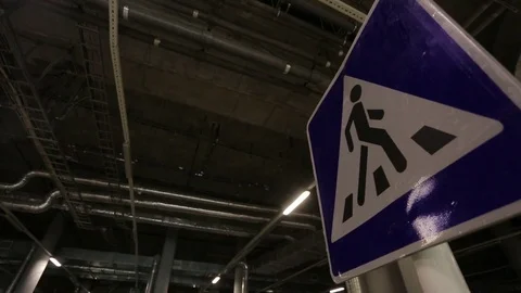 Road sign underground road Stock Footage 73049181