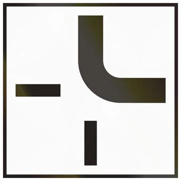 Road sign used in Hungary - Crossroads with priority road Illustrazione stock