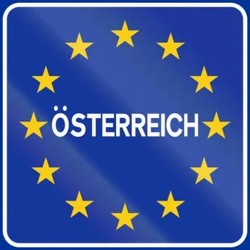 Road sign used in Italy at the border to Austria. The word means Austria in G Stock-Illustration