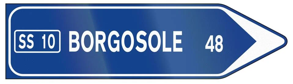 Road sign used in Italy - non-urban direction sign Stock Illustration