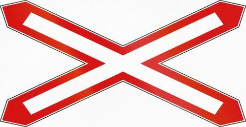 Road sign used in Italy - St. Andrew\x26#39;s cross Illustrazione stock