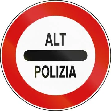 Road sign used in Italy - Stop - Police Stock Illustration
