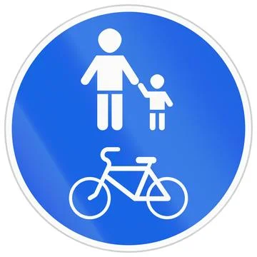 Road sign used in Lithuania - Shared cycle path and footpath Stock Illustration