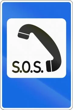 Road sign used in Russia - emergency telephone Stock Illustration
