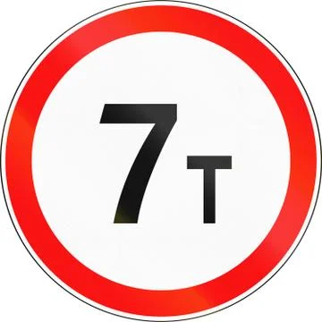 Road sign used in Russia - Weight limit Stock Illustration