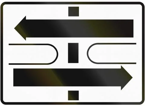 Road sign used in Slovakia - dual carriageway Stock Illustration