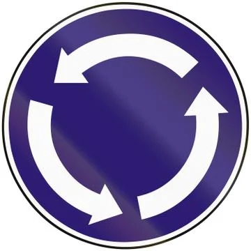 Road sign used in Slovakia - Intersection with roundabout Stock Illustration