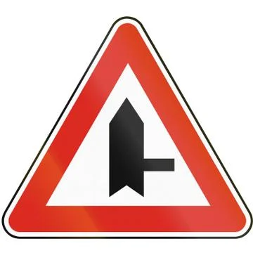 Road sign used in Slovakia - Intersection with priority 스톡 일러스트