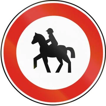 Road sign used in Slovakia - No equestrians Stock Illustration