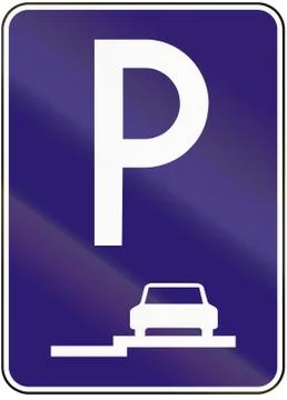 Road sign used in Slovakia - Parallel parking on the Pavement イラスト素材