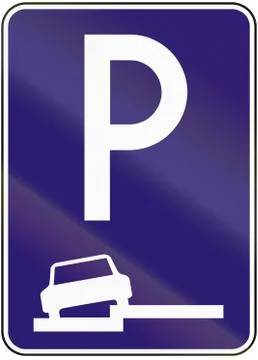 Road sign used in Slovakia - Parallel parking on the Pavement イラスト素材