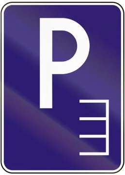 Road sign used in Slovakia - Parking perpendicular Stock Illustration