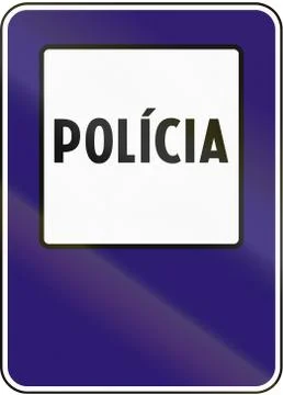 Road sign used in Slovakia - Police Stock Illustration