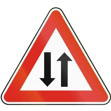Road sign used in Slovakia - Two-way traffic Stock Illustration