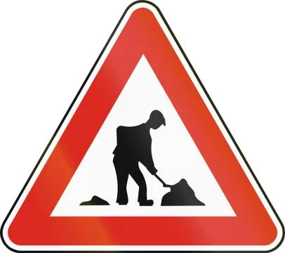 Road sign used in Slovakia - Work Stock Illustration