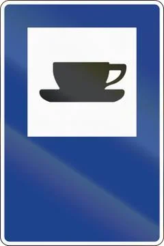 Road sign used in Spain - coffee shop Stock Illustration