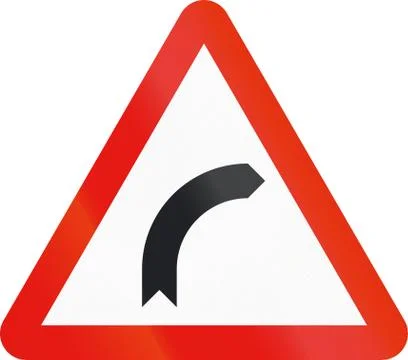 Road sign used in Spain - Dangerous curve to the right Stock Illustration
