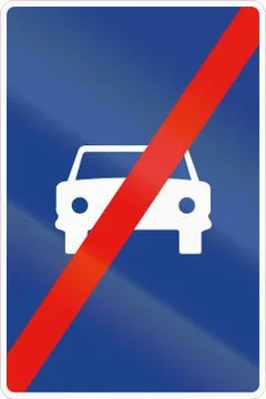 Road sign used in Spain - End of the lane reserved for cars Stock Illustration
