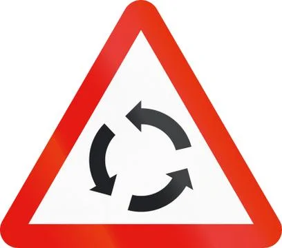 Road sign used in Spain - Intersection with roundabout 스톡 일러스트