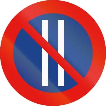 Road sign used in Spain - Parking prohibited on even days Ilustração Stock