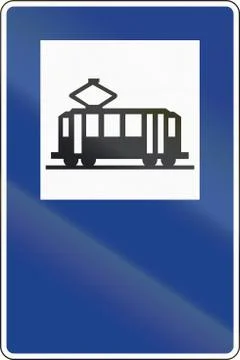 Road sign used in Spain - Tram stop Stock Illustration