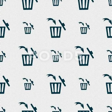 Road sign warning of dangerous left curve icon sign. Seamless abstract backgroun Stock Illustration