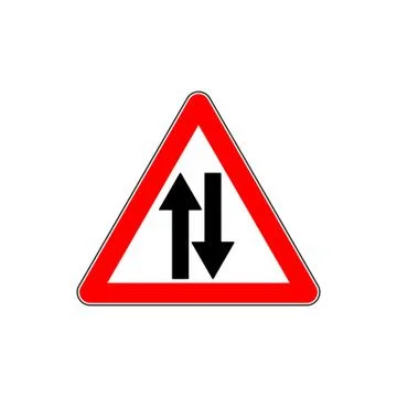 Road Sign Warning Two Way Traffic Stock Illustration