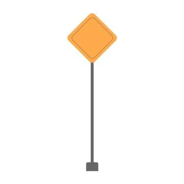 Road Sign on white background. Vector illustration in trendy flat style. EPS 10 Stock Illustration