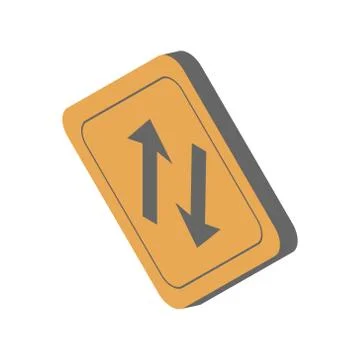 Road Sign on white background. Vector illustration in trendy Isometric style Stock Illustration