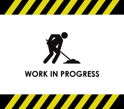 Road sign work in progress on white background Illustrazione stock