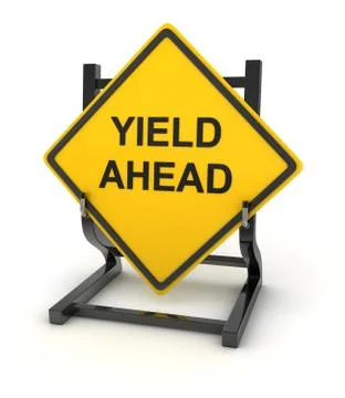 Road sign - yield ahead Stock Illustration