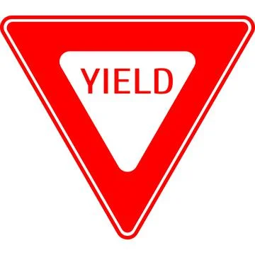 A road sign to yield. Vector image. Stock Illustration