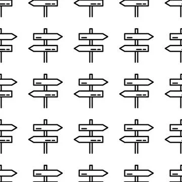 Road signposts seamless pattern vector illustration Illustrazione stock